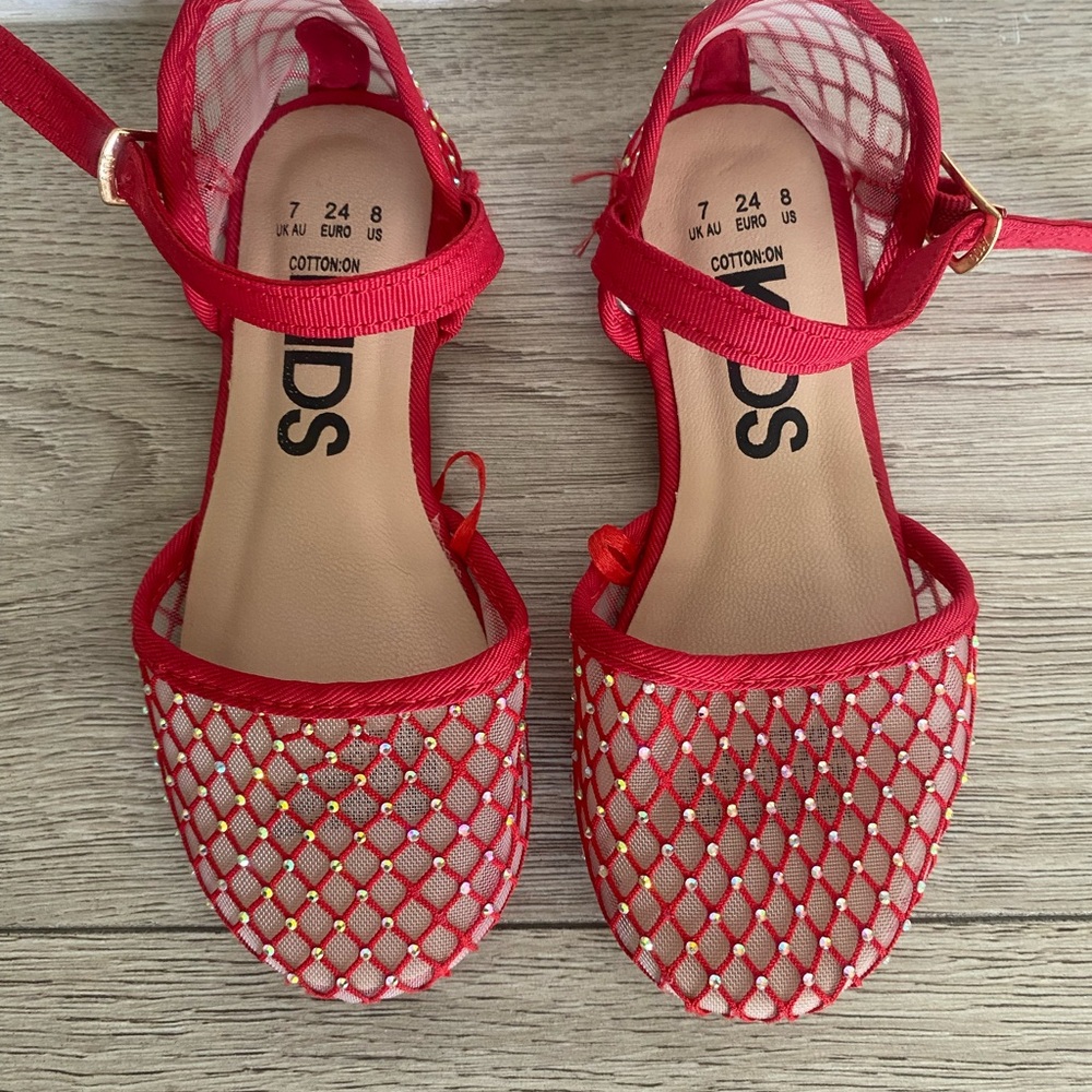 Vibrant Red Kids Mesh Sandals